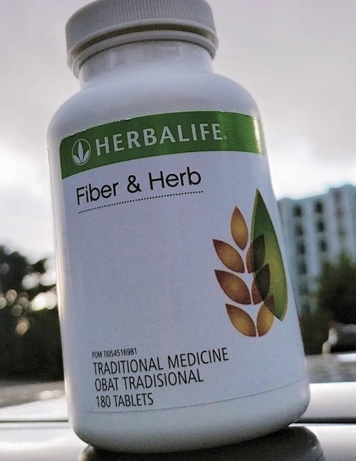 Herbalife fiber and herb bottle